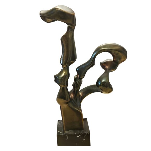 Abstract Modern Kiss Sculpture 15 inch AS IS Couple Love Home Decor - Picture 2 of 16
